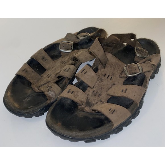 Men\'s Size 9 Nike ACG Hiking Sandals Leather 190069 Leather Strap Beach Walking